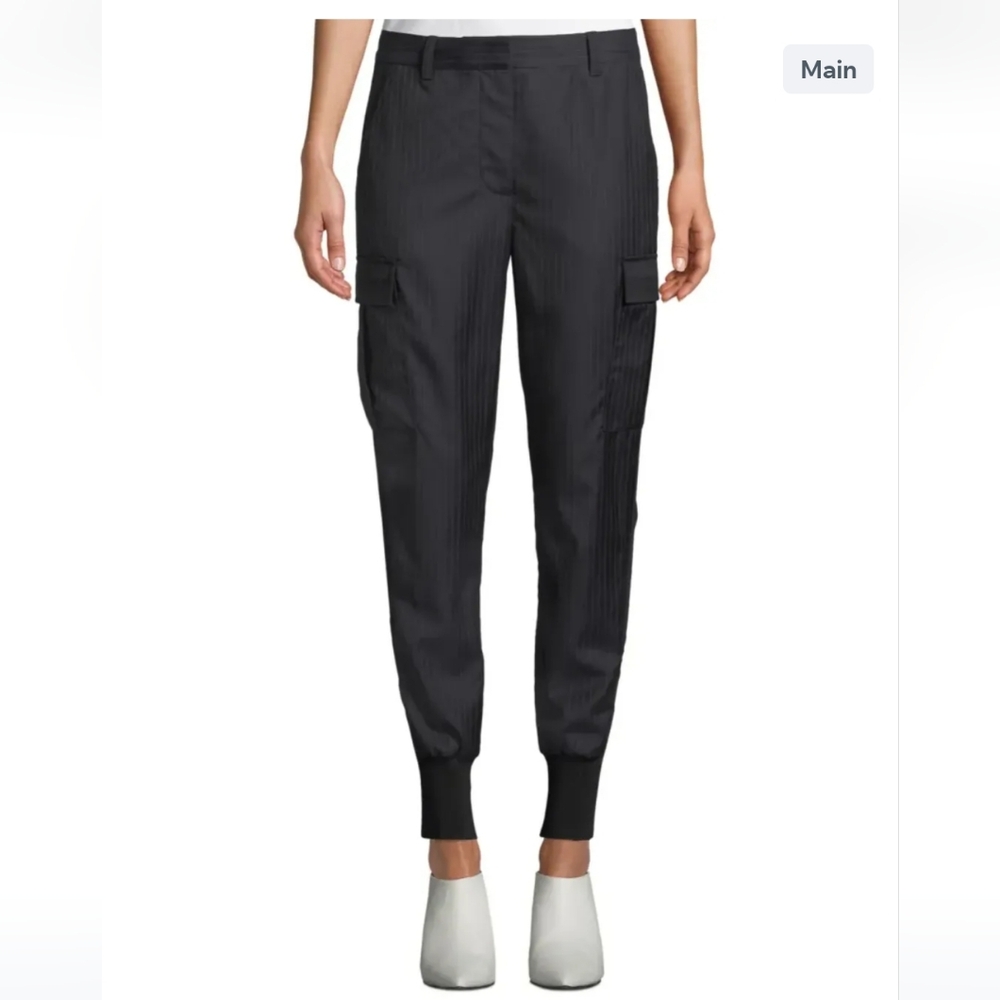 3.1 Phillip Lim Charcoal Striped Cargo Joggers NWT Size 4